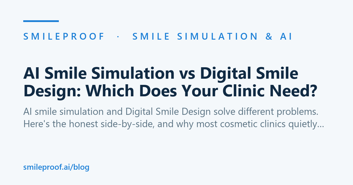 AI Smile Simulation vs Digital Smile Design: Which Does Your Clinic Need? — Smileproof