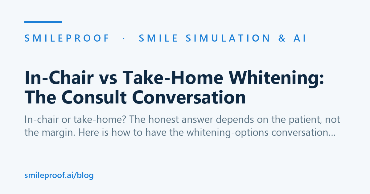 In-Chair vs Take-Home Whitening: The Consult Conversation | Smileproof
