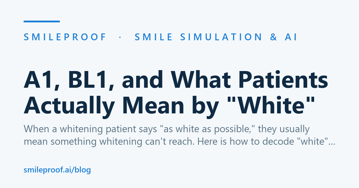 A1, BL1, and What Patients Actually Mean by "White" — Smileproof