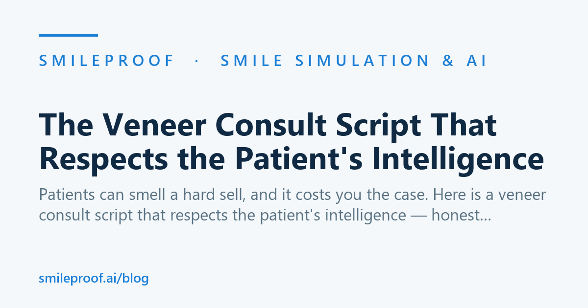 The Veneer Consult Script That Respects the Patient's Intelligence | Smileproof