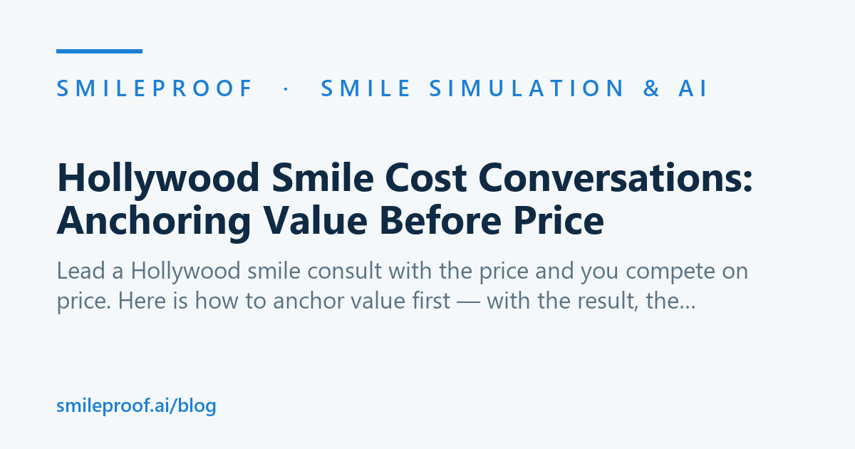 Hollywood Smile Cost Conversations: Anchoring Value Before Price | Smileproof
