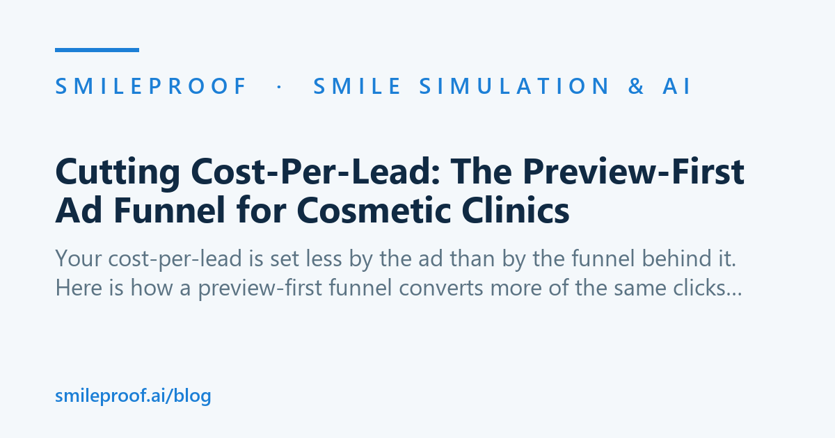 Cutting Cost-Per-Lead: The Preview-First Ad Funnel for Cosmetic Clinics — Smileproof