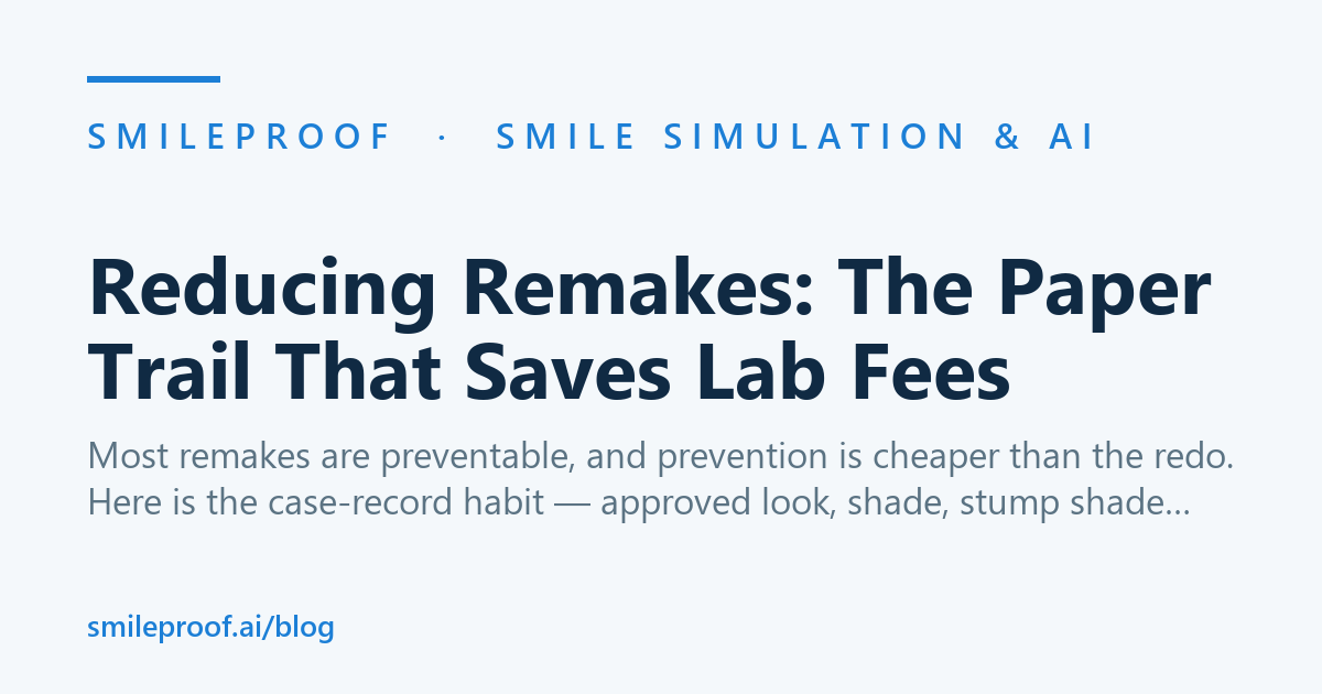 Reducing Remakes: The Paper Trail That Saves Lab Fees — Smileproof
