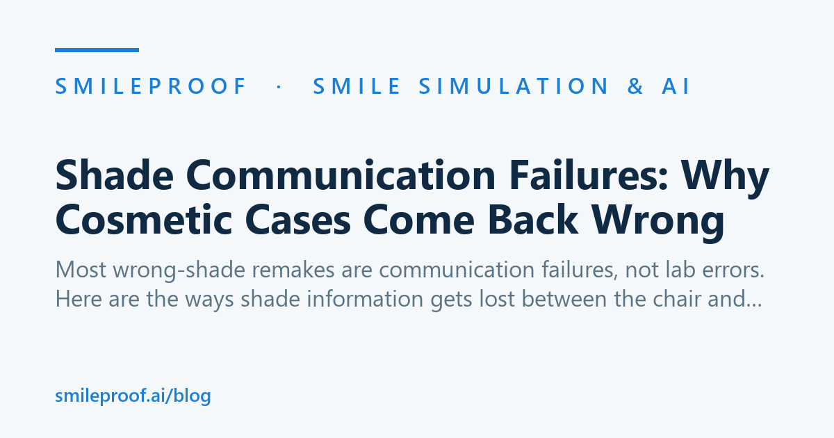 Shade Communication Failures: Why Cosmetic Cases Come Back Wrong — Smileproof