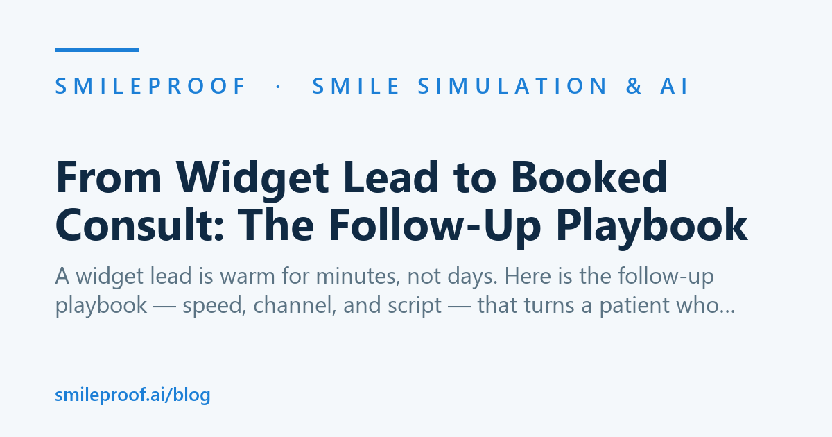 From Widget Lead to Booked Consult: The Follow-Up Playbook — Smileproof