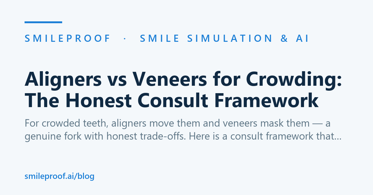 Aligners vs Veneers for Crowding: The Honest Consult Framework | Smileproof
