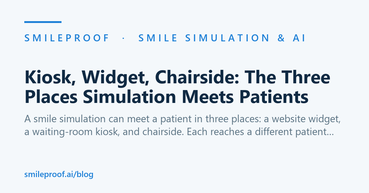 Kiosk, Widget, Chairside: The Three Places Simulation Meets Patients | Smileproof