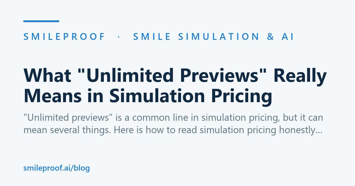 What "Unlimited Previews" Really Means in Simulation Pricing | Smileproof