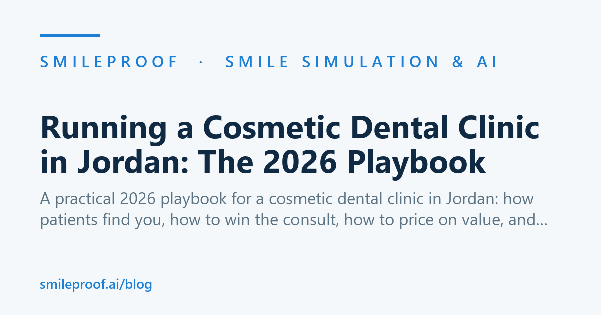 Running a Cosmetic Dental Clinic in Jordan: The 2026 Playbook | Smileproof