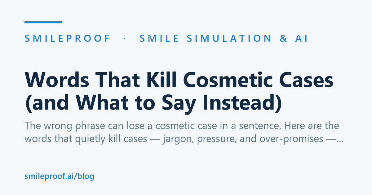 Words That Kill Cosmetic Cases (and What to Say Instead) | Smileproof