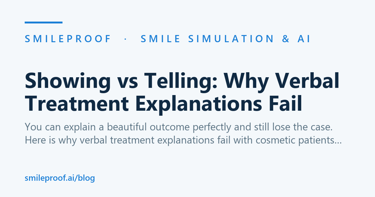 Showing vs Telling: Why Verbal Treatment Explanations Fail | Smileproof