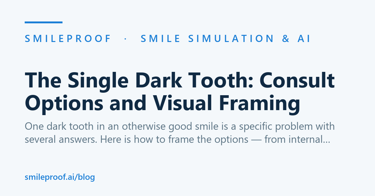The Single Dark Tooth: Consult Options and Visual Framing | Smileproof