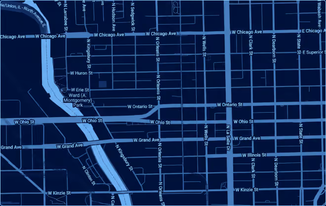 Map showing Encore at 320 W Ohio Street in Chicago