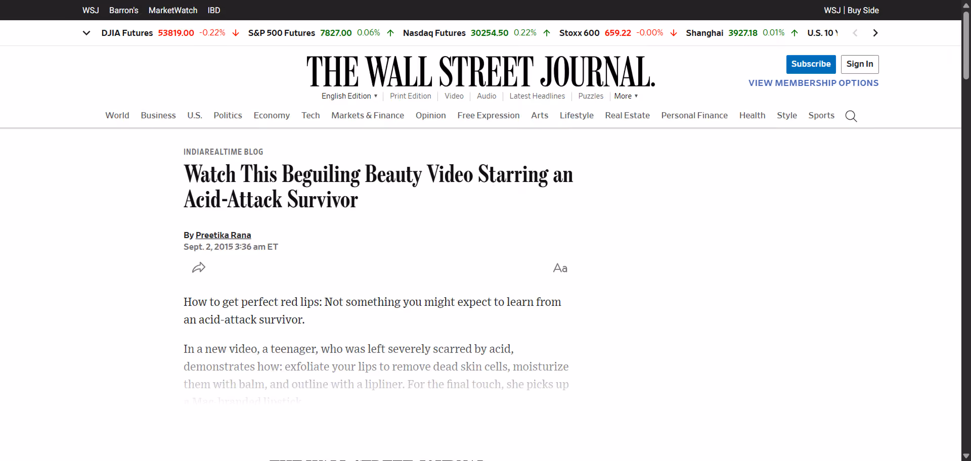 The Wall Street Journal: Beauty Tips by Reshma | First December Films