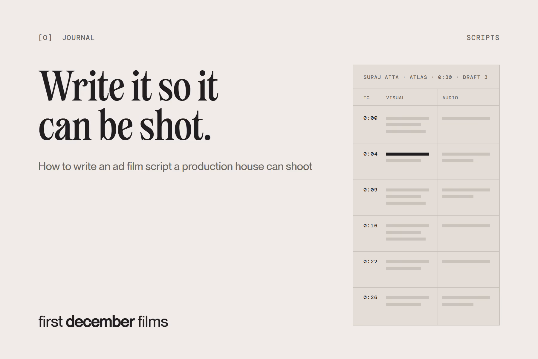 How to Write an Ad Film Script a Production House Can Actually Shoot
