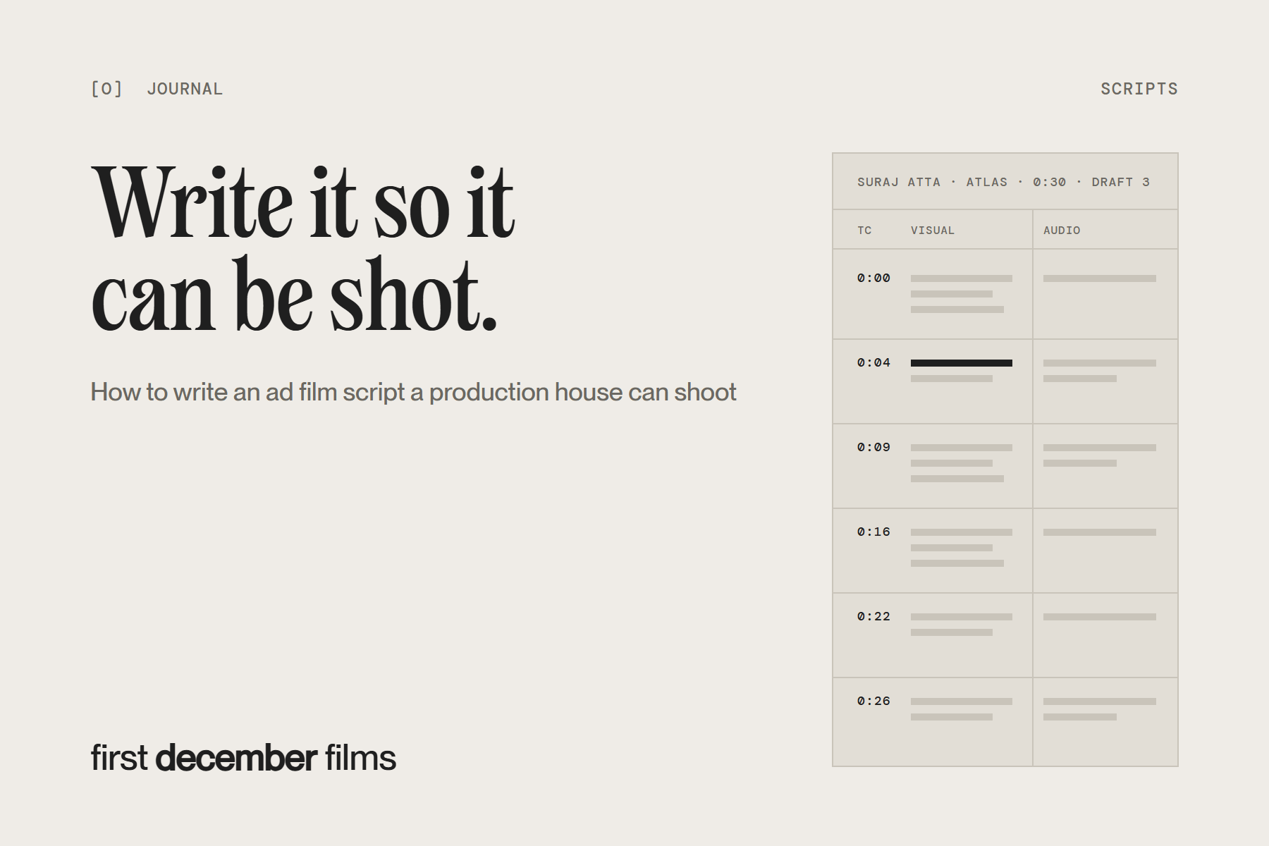 How to Write an Ad Film Script a Production House Can Actually Shoot