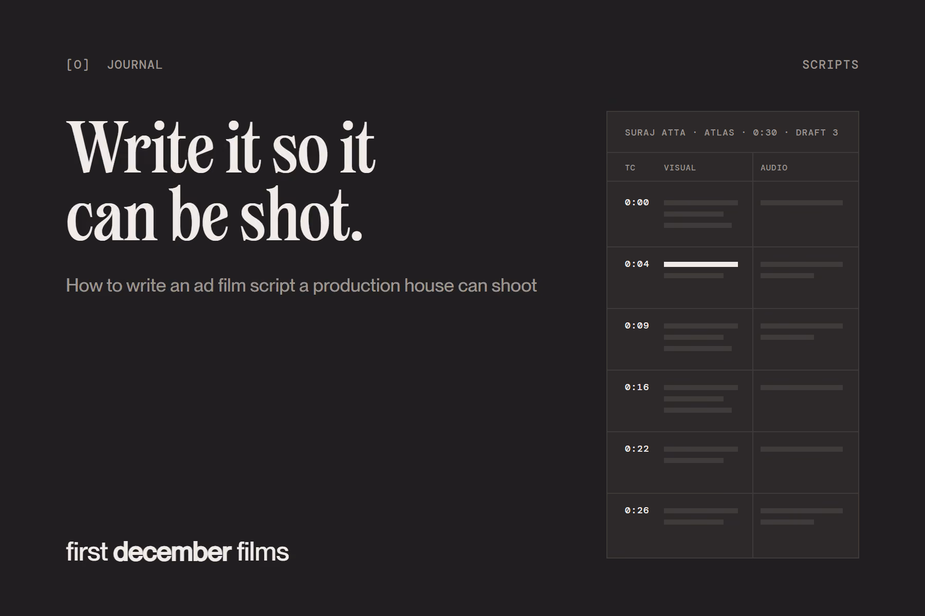 How to Write an Ad Film Script a Production House Can Actually Shoot