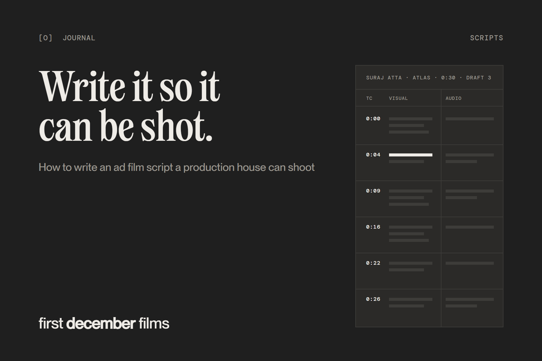 How to Write an Ad Film Script a Production House Can Actually Shoot