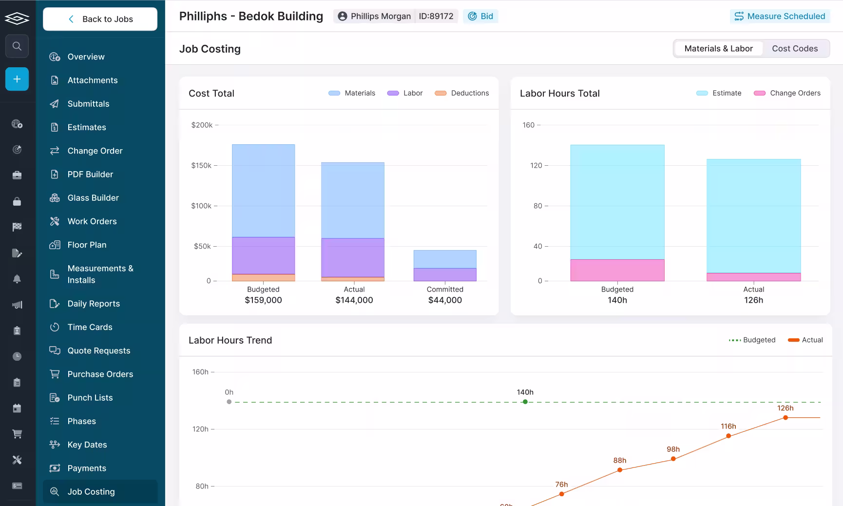Job Costing screenshot