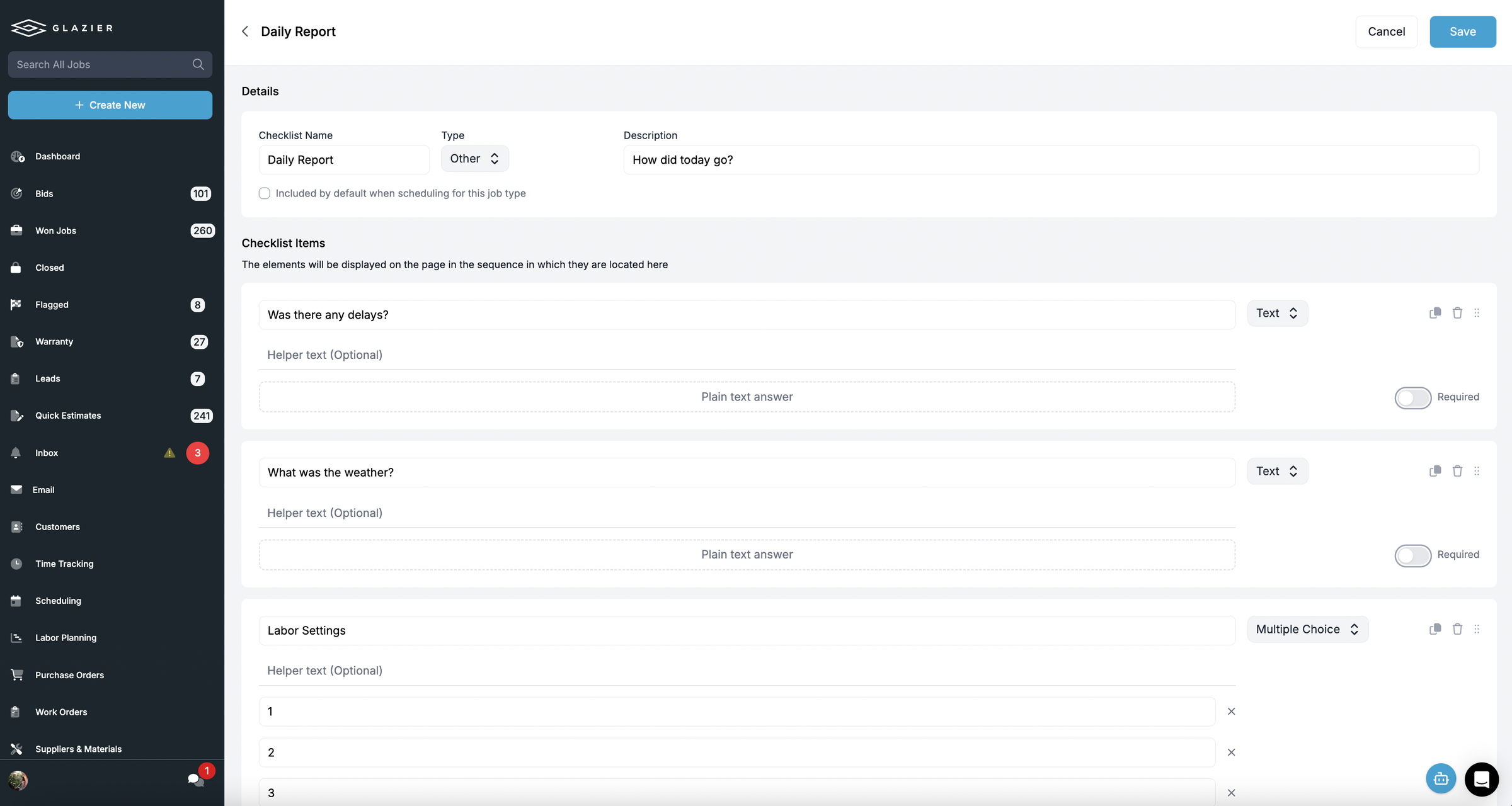 Custom Checklists