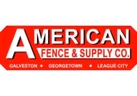 American Fence Supply Co. logo serving Galveston, Georgetown, and League City, TX