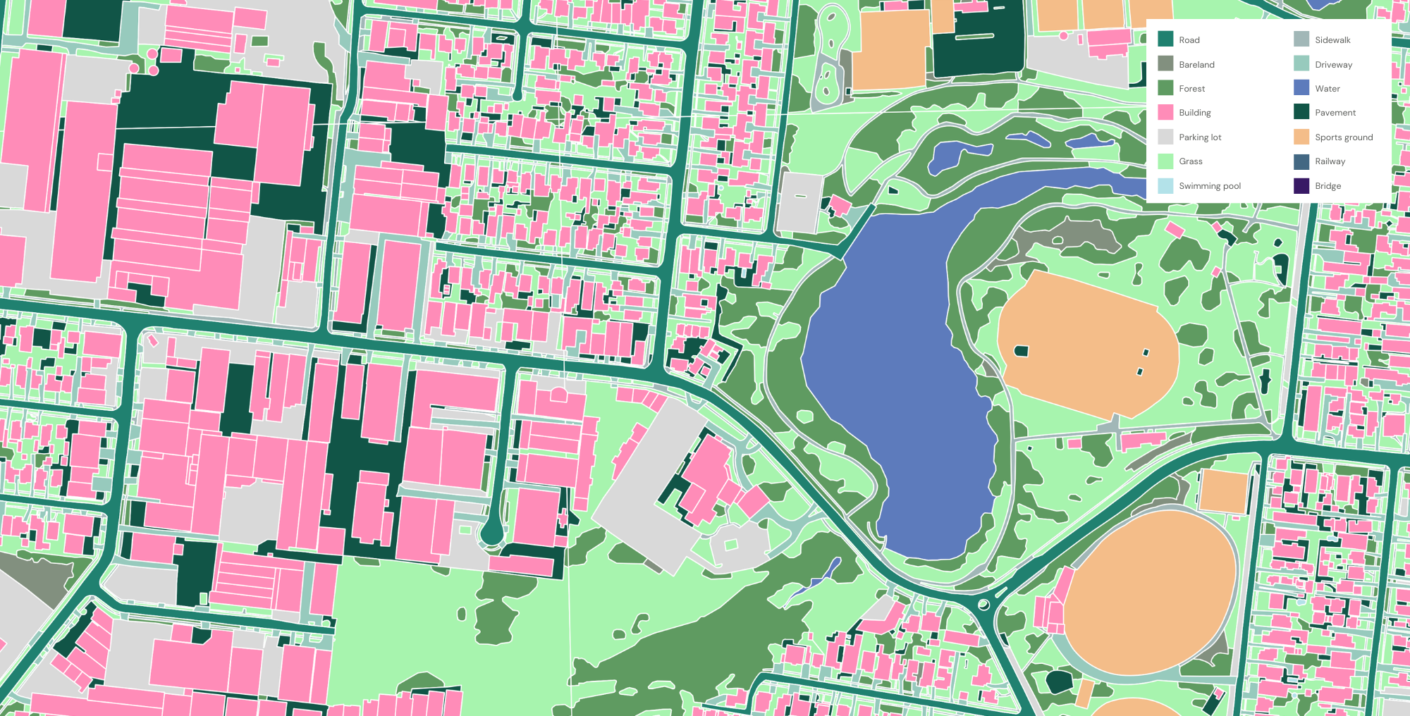 A sample of land cover and land use data in Melbourne, Australia.