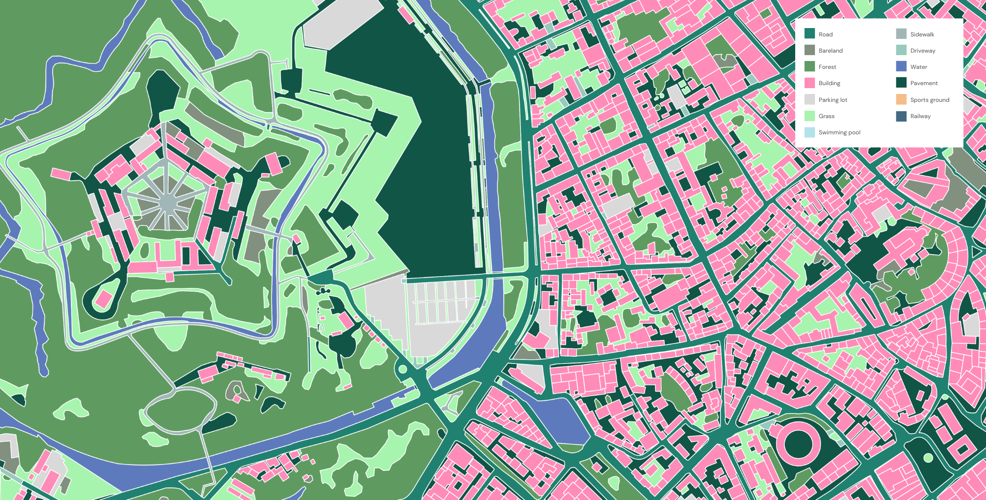 An example of land cover feature classification in Lille, France.