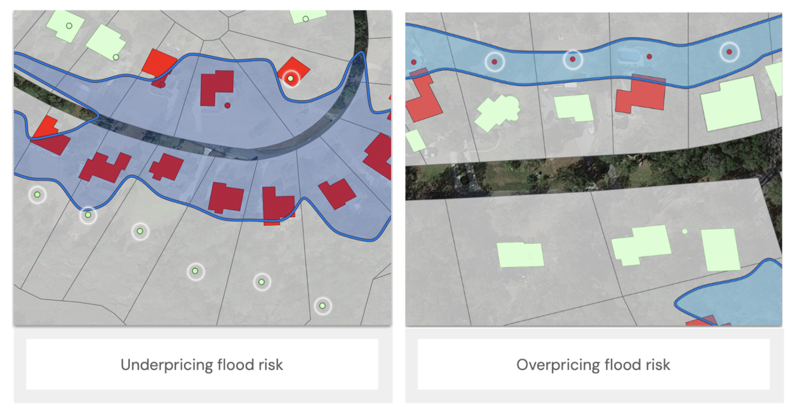 A real-world scenario illustrating underpricing and overpricing risk from an inaccurate geocoder in Richmond Hill, Georgia. Both of these scenarios expose carriers to risk.