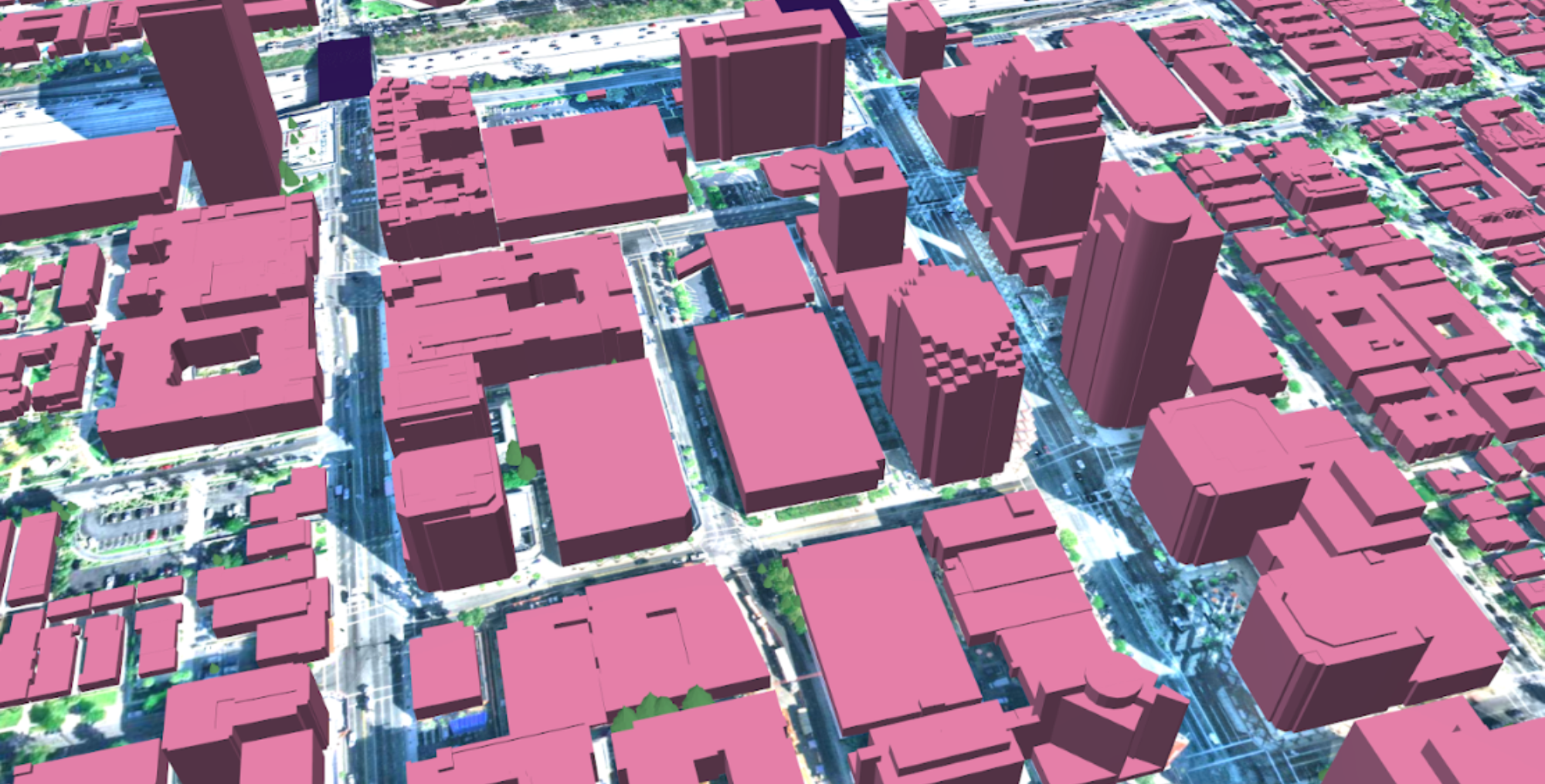 Stop by our booth to see a demo of our 3D Nationwide Land Cover data, like this sample from Glendale, California.