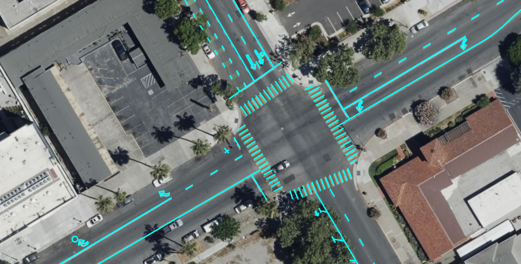A sample of road paint striping data in San Jose, California.