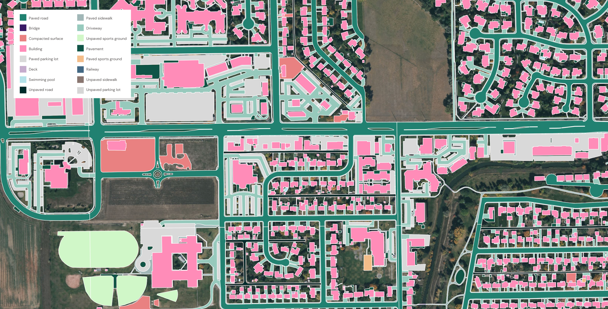 A sample of impervious surface data for stormwater management in Billings, Montana.