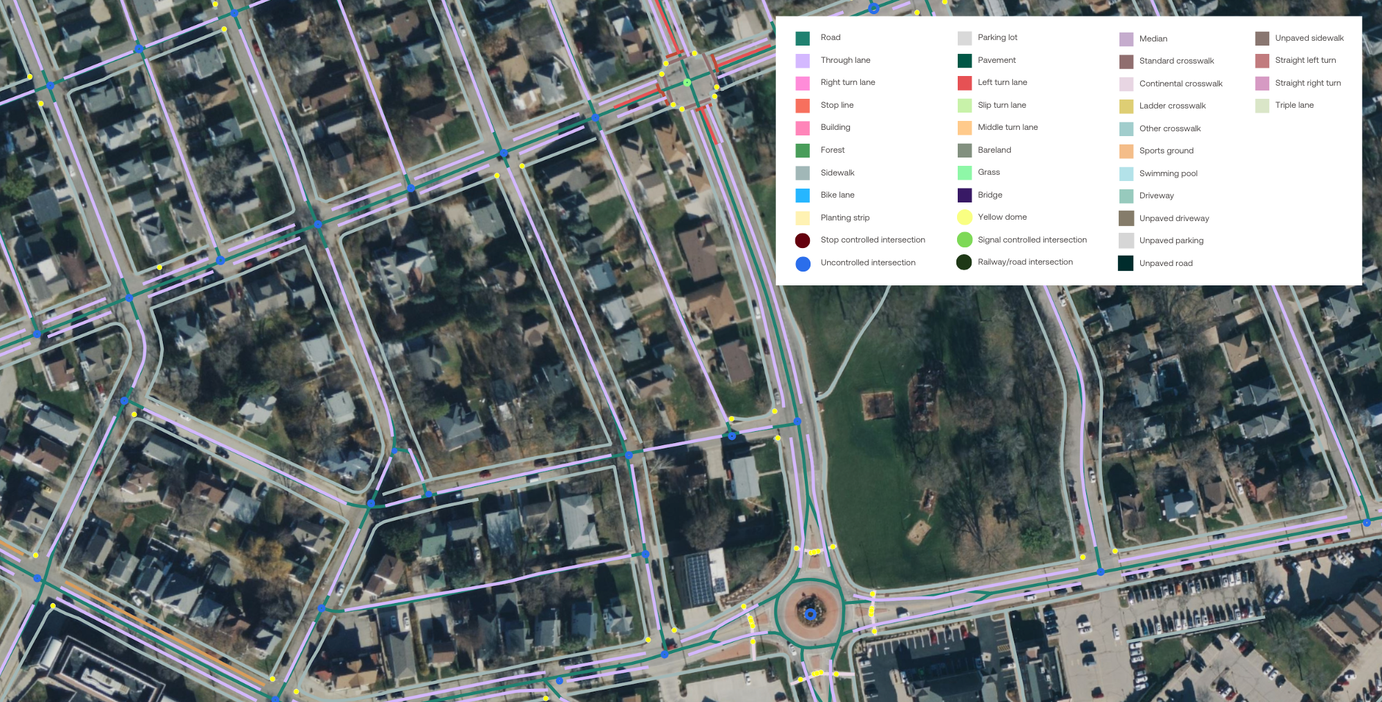 A sample of advanced transportation feature data in Dubuque, Iowa.