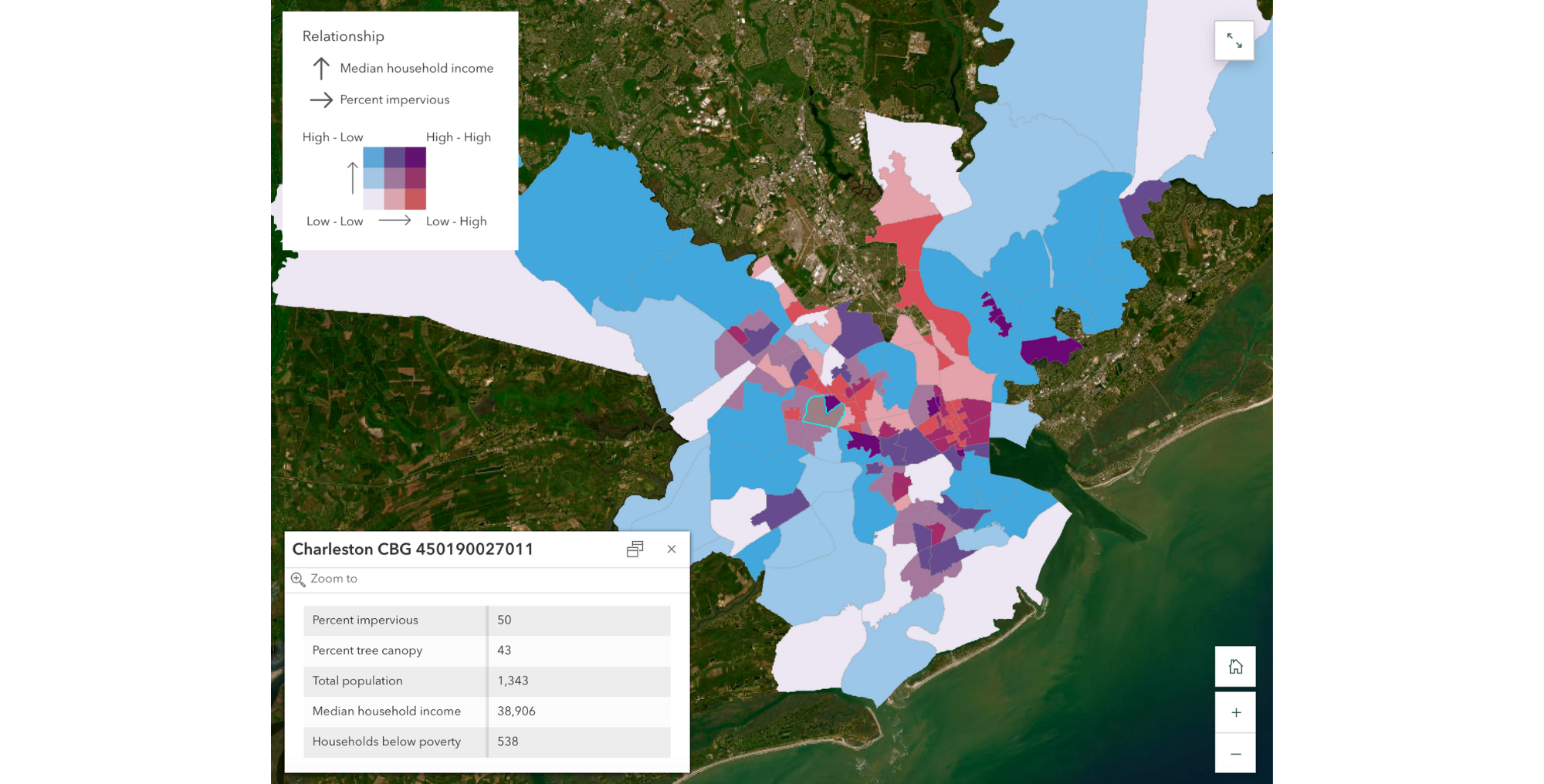 Socioeconomic analysis against flood risk in Charleston, South Carolina.