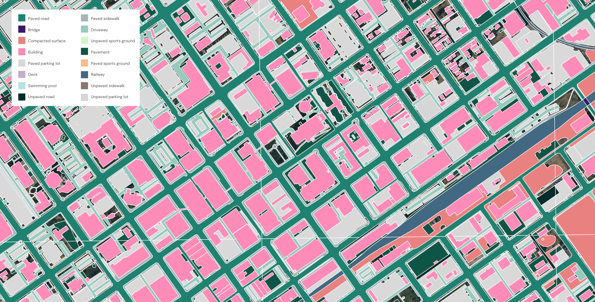 A sample of the impervious surface data created by Ecopia for the City of Billings.