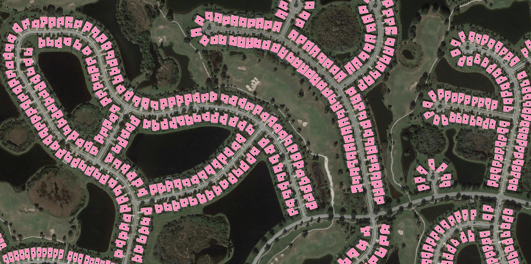 A sample of Ecopia's Building-Based Geocoding dataset in Sarasota, FL, providing both address points and building footprints for more than 270 million primary and secondary US addresses.