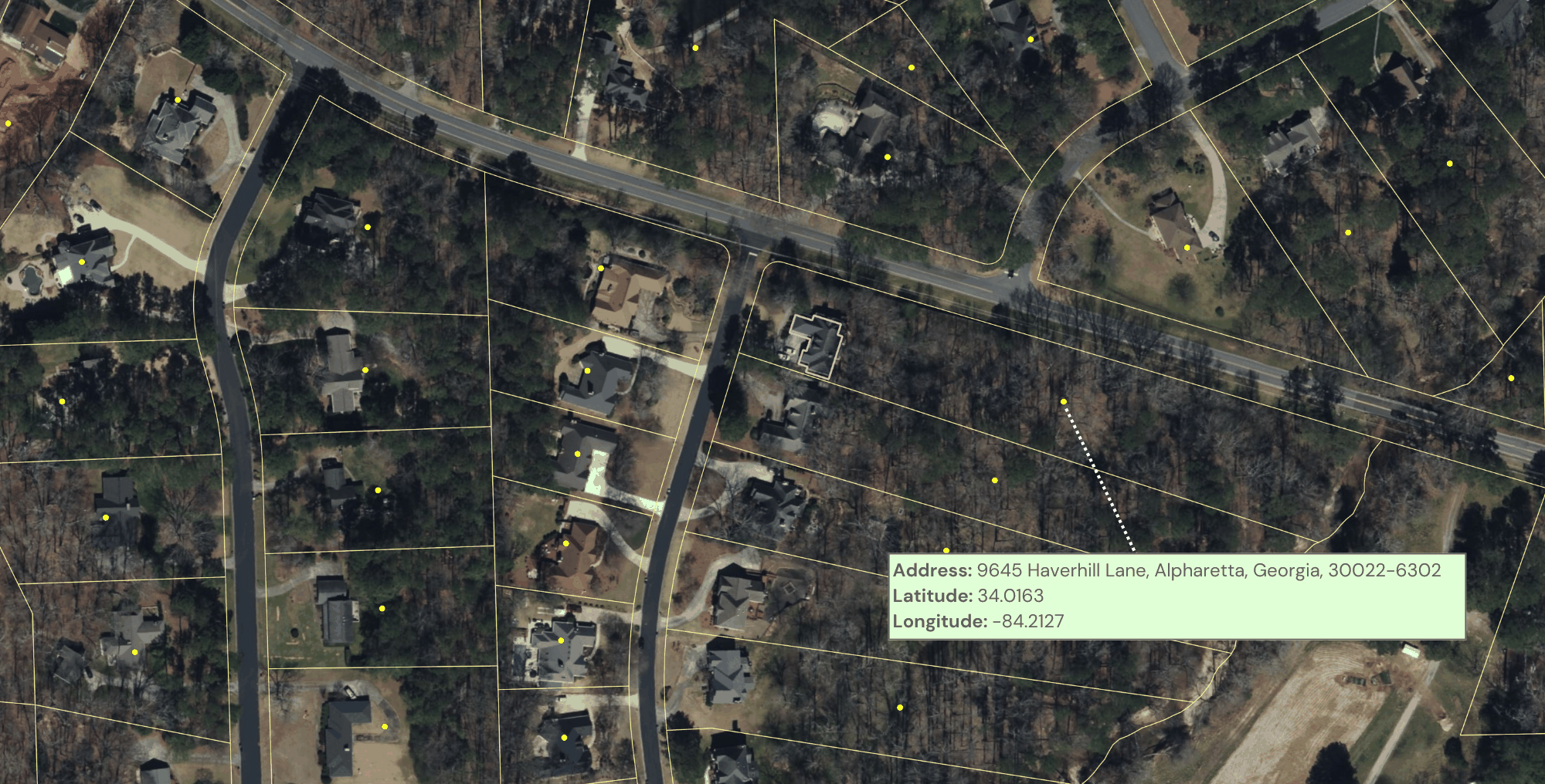 Example of a parcel centroid geocode.