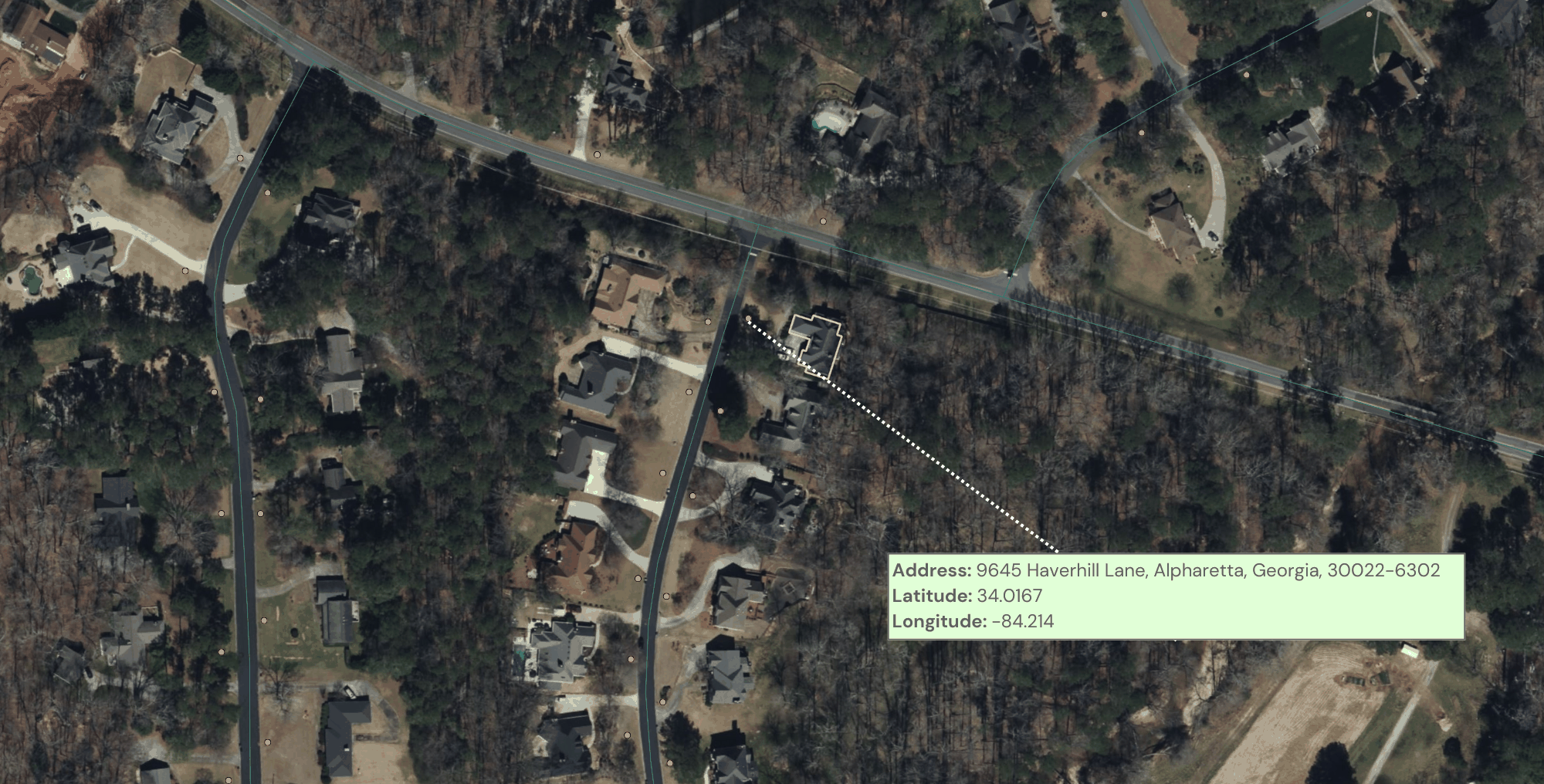 Example of a street-level geocode.