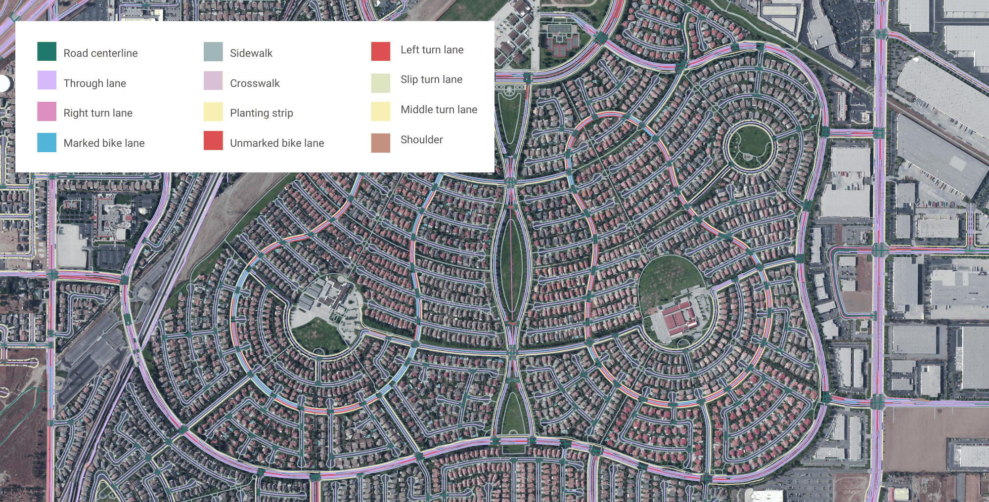 A sample of a transportation map in San Bernardino, California
