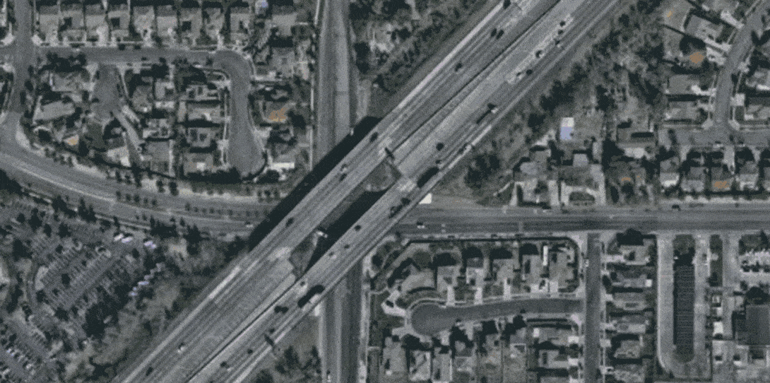 A sample of the detailed transportation features extracted for SBCTA by Ecopia’s AI-based mapping systems