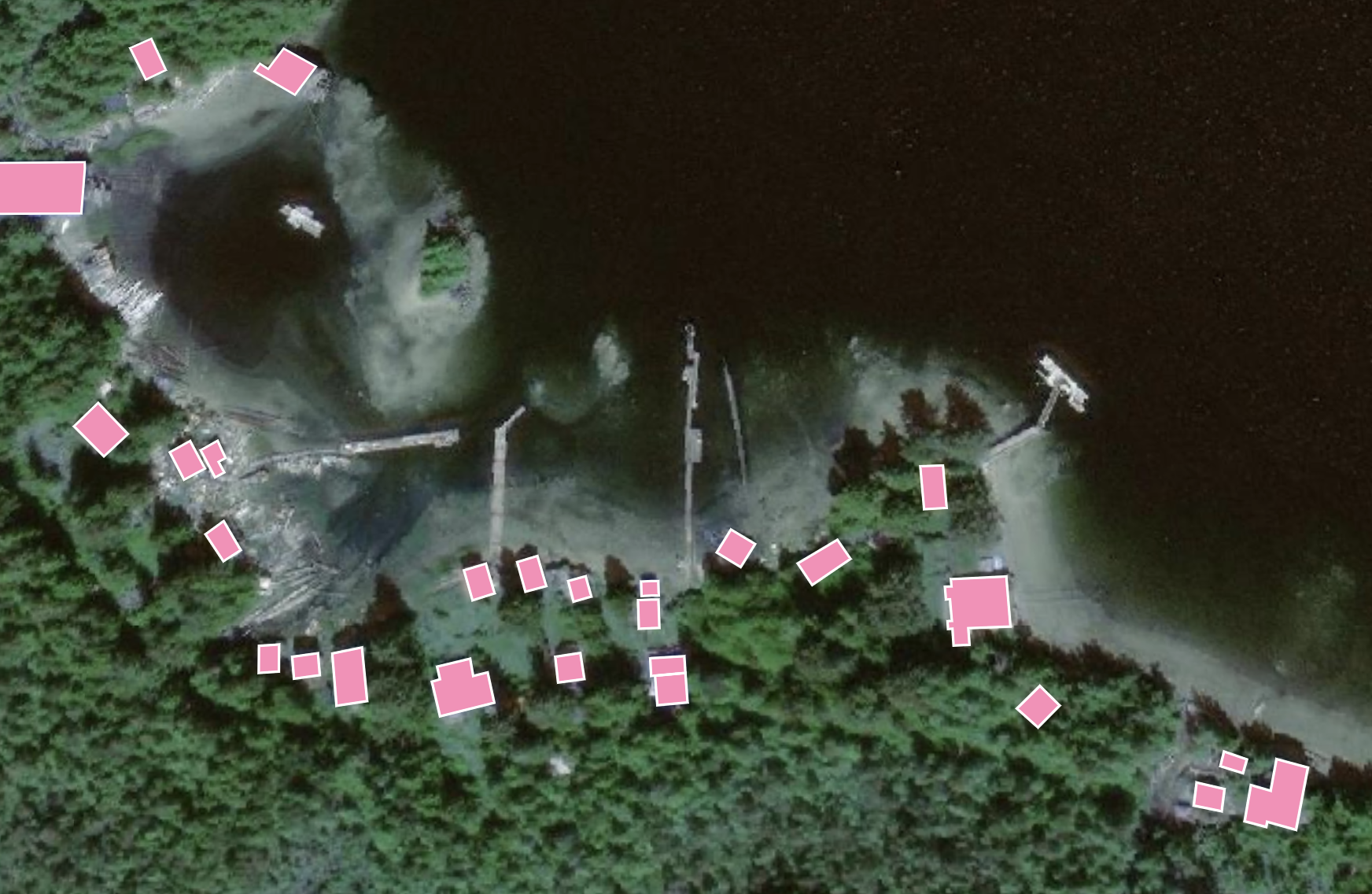 AI extracted building footprints in a remote Alaska community supporting broadband funding applications