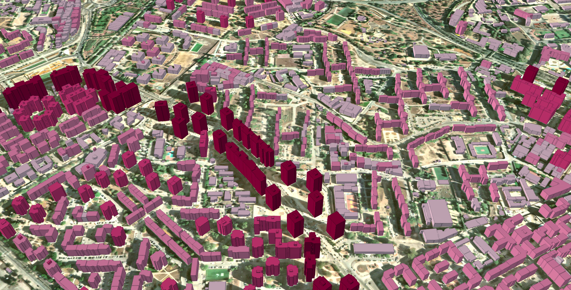 A sample of 3D building data extracted by Ecopia from Vantor imagery in Algiers, Algeria.