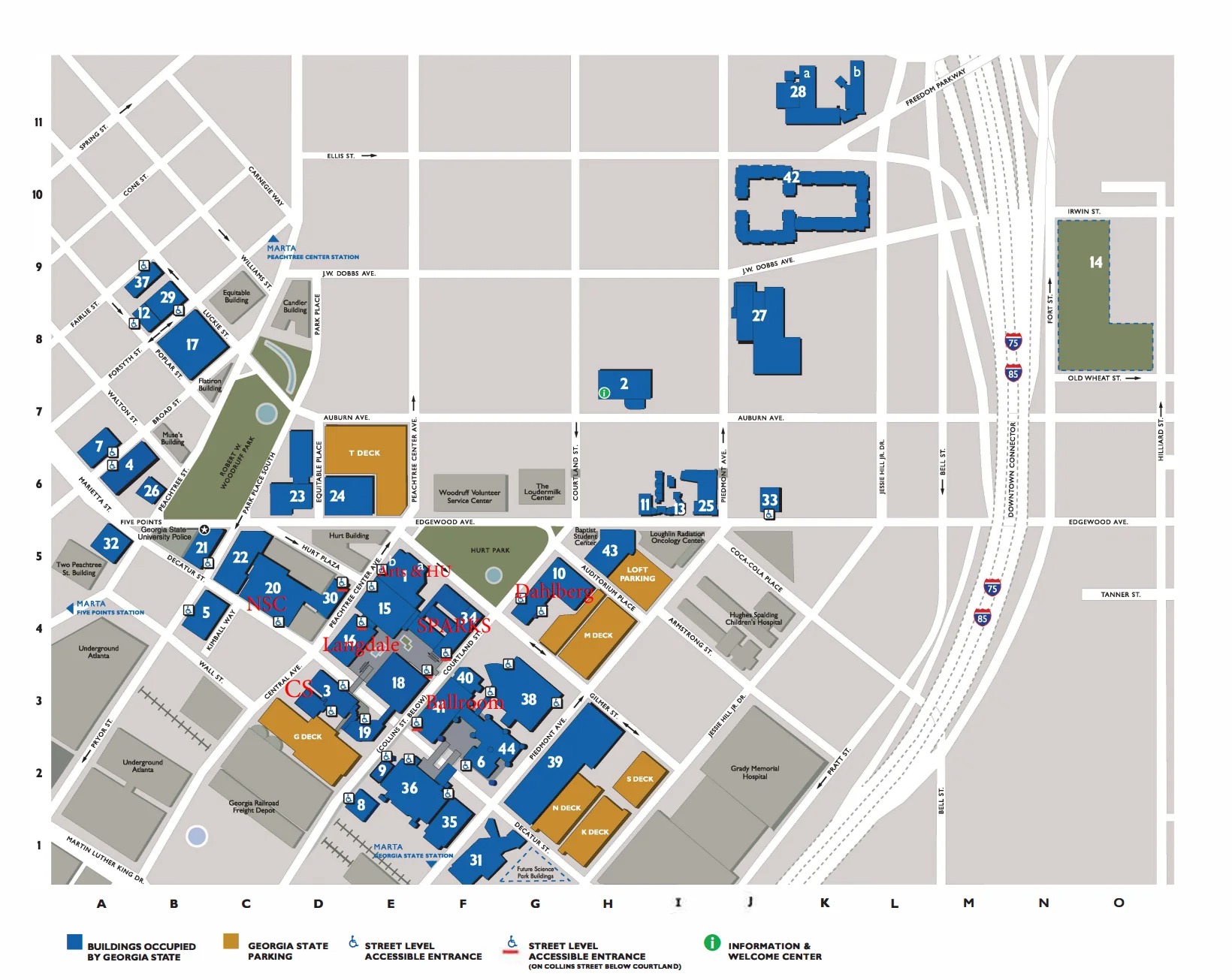 GSU campus map — tap to enlarge