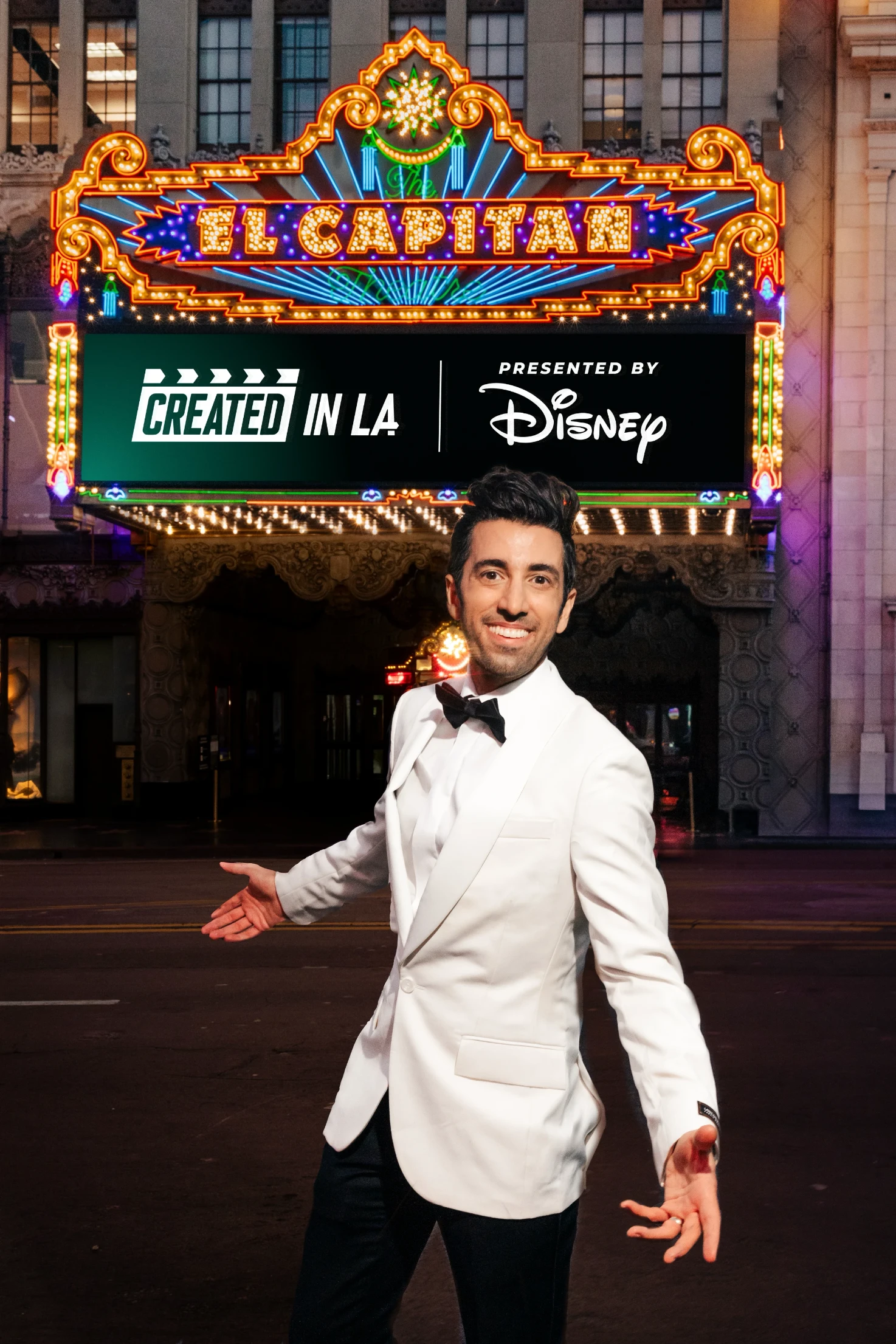 El Capitan Theatre lit up for the creator premiere