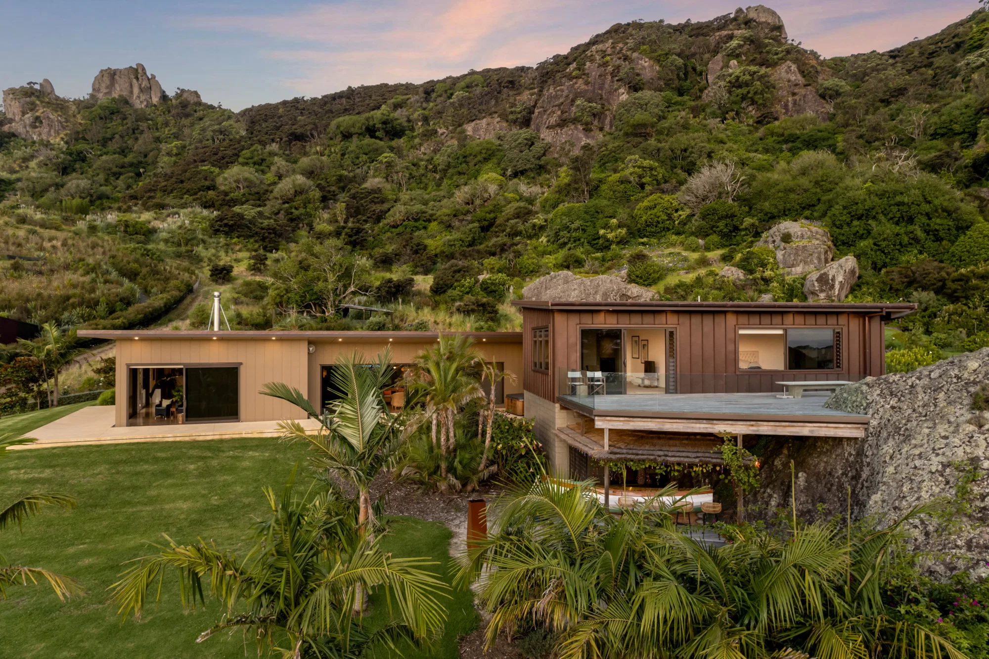 Nathan Residence seaside home exterior with panoramic bay views