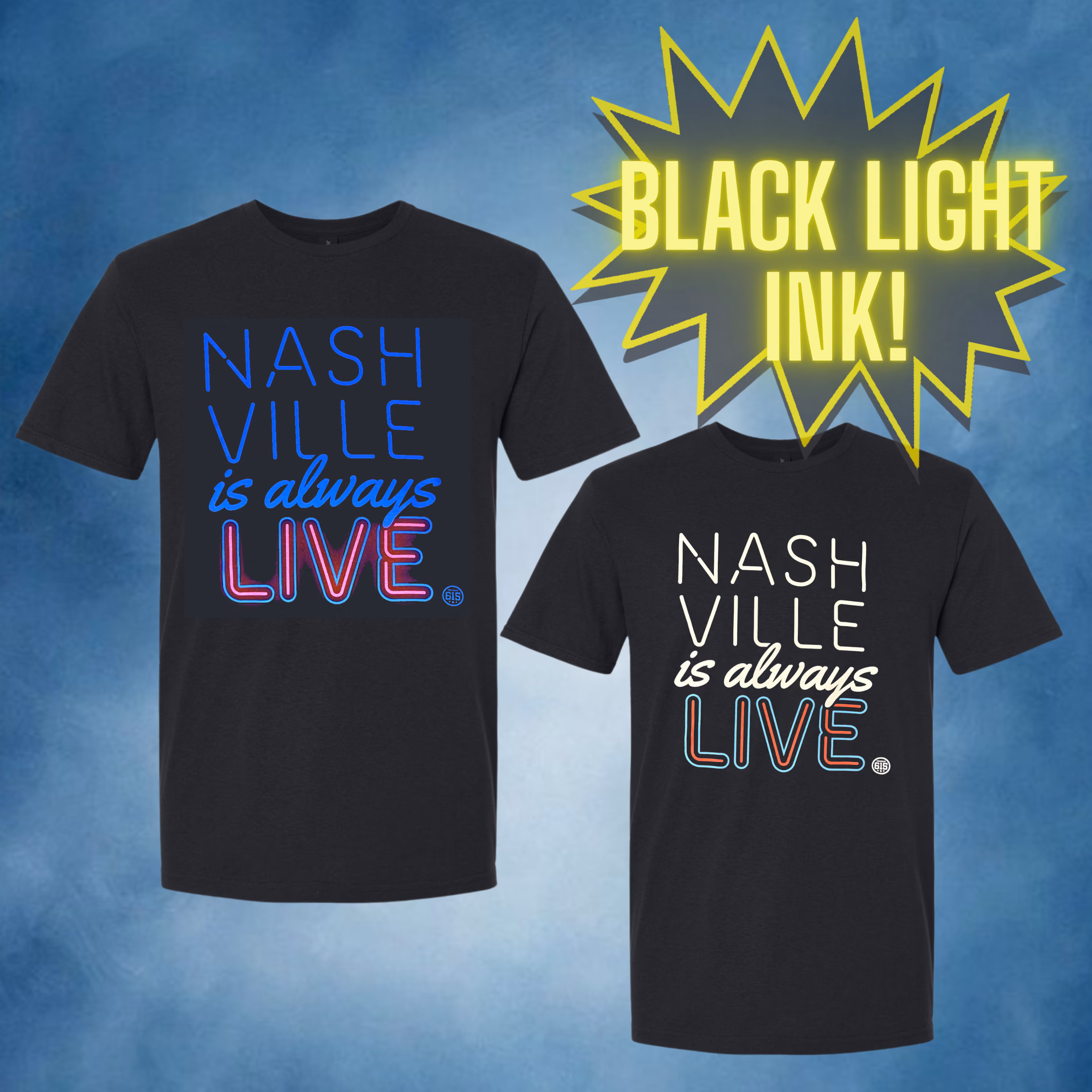 custom black light ink shirts