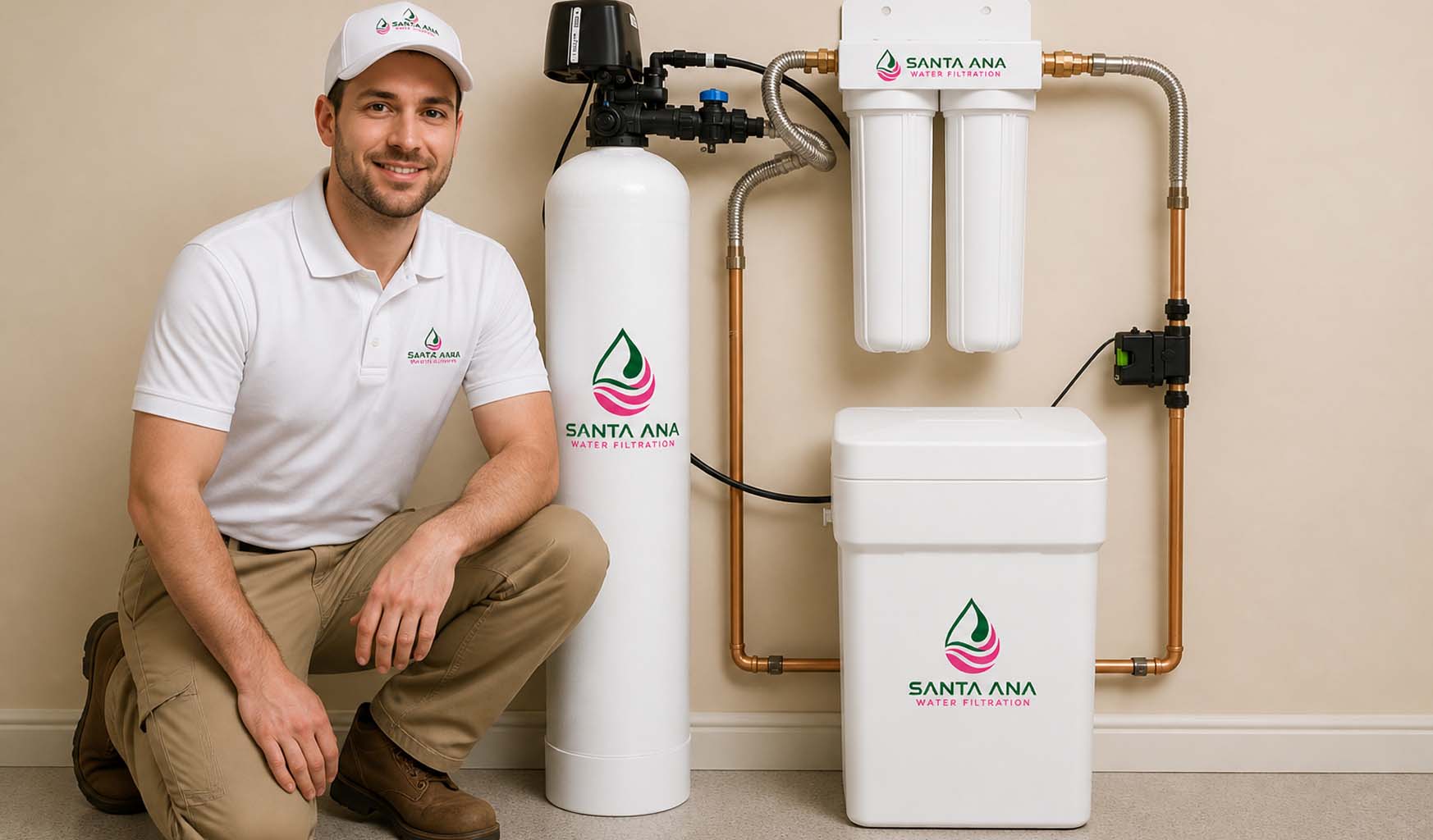 Water softener installed in a Santa Ana home