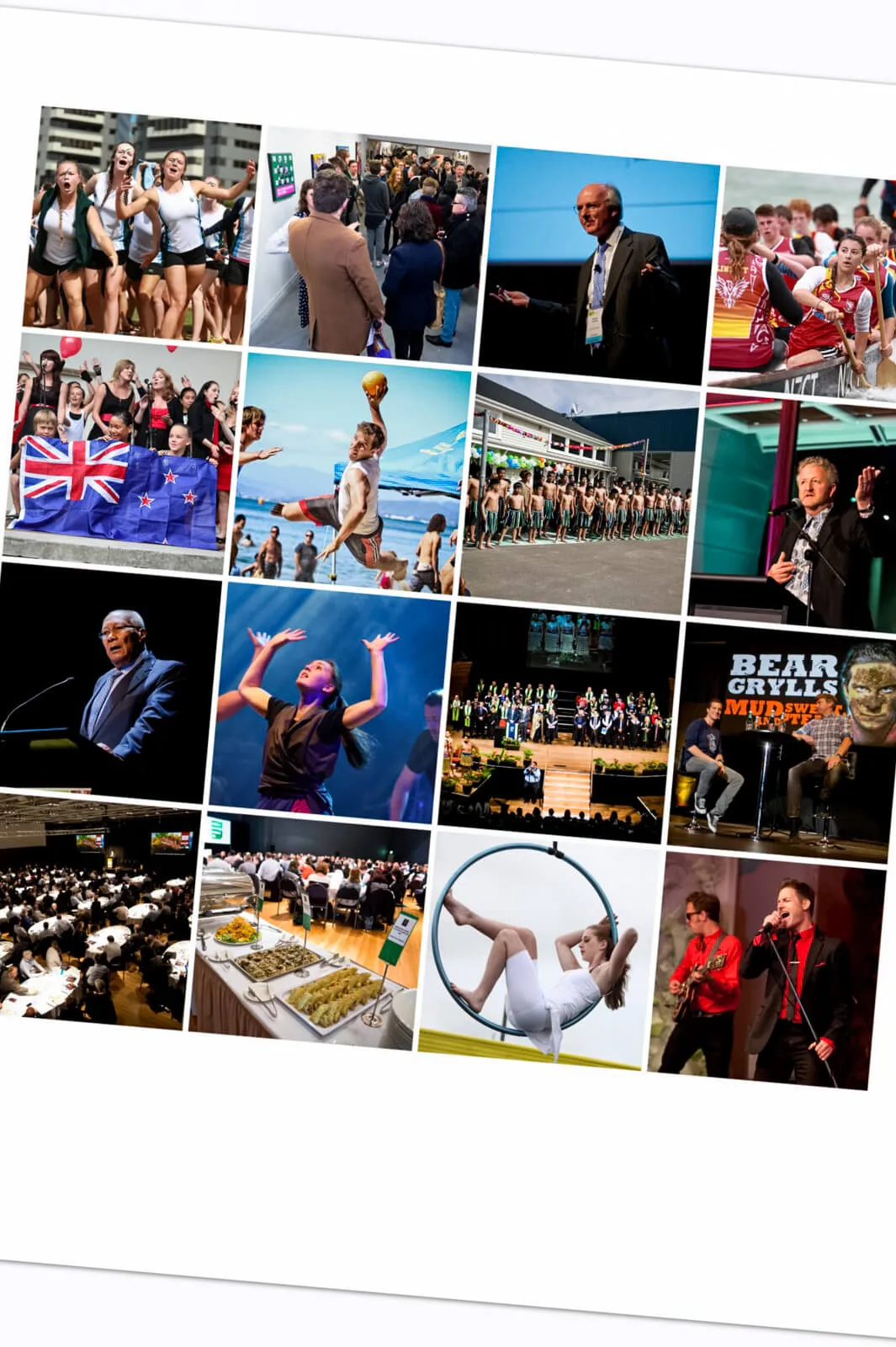 Collage of Big Mark Photography covering sport, conferences, performances, community events and portraits.