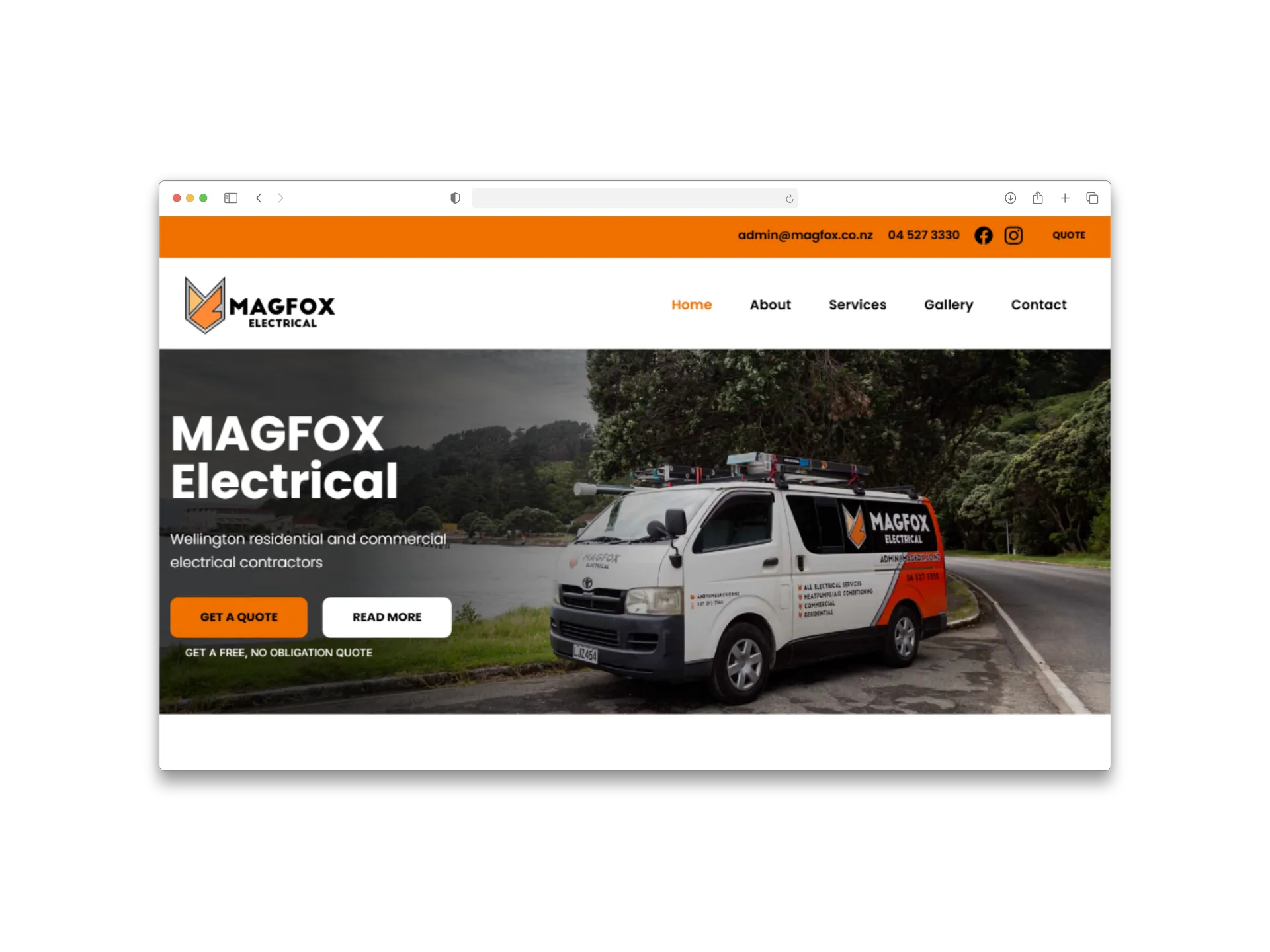Magfox website homepage shown in a browser frame.