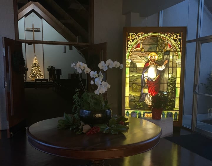 Fountain Heights Stained Glass Aglow