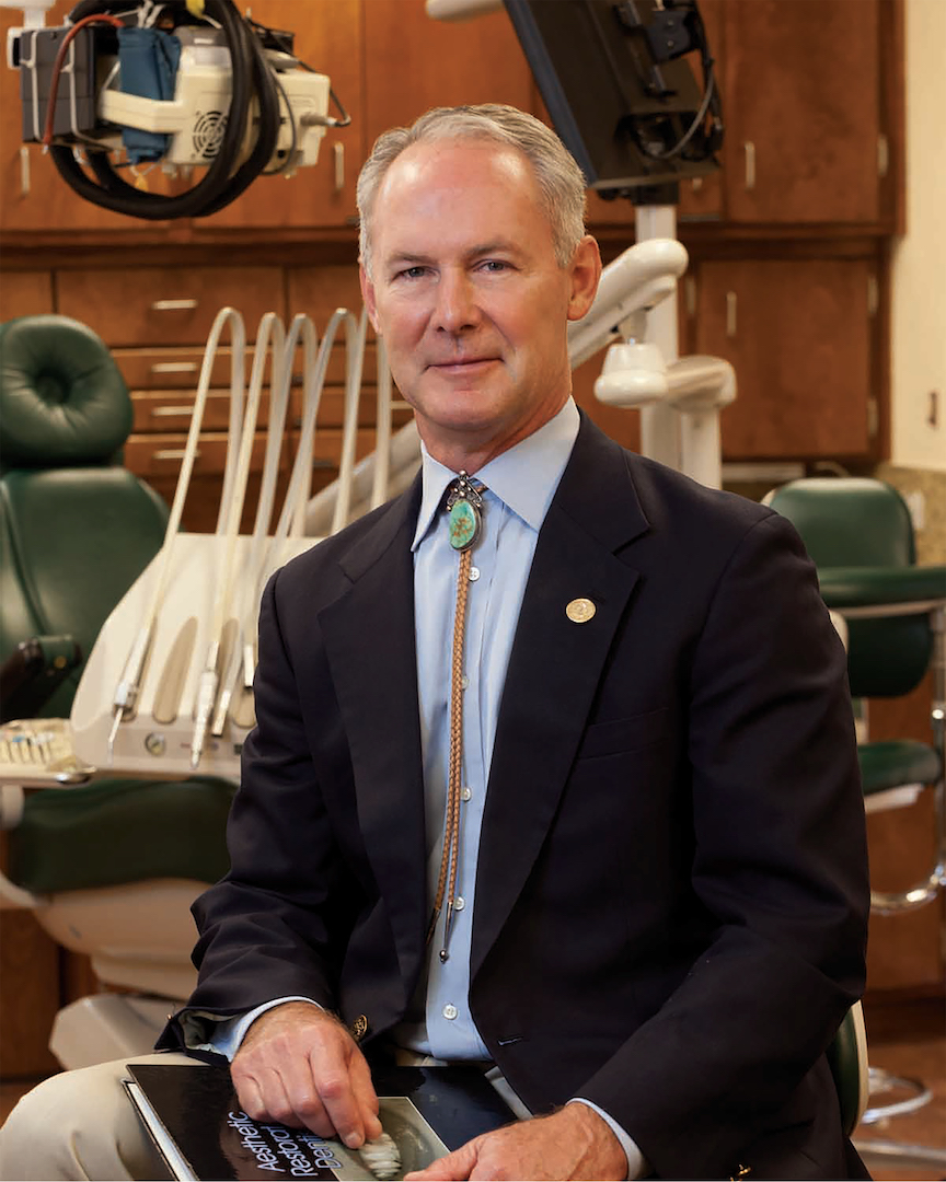 Portrait of Dr. Steven T. Cutbirth in his dental office in Waco, TX.